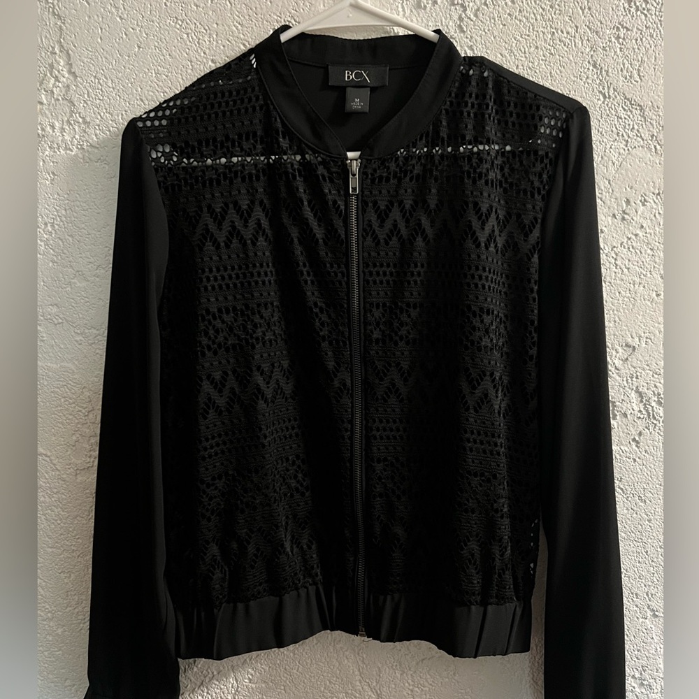 BCX sheer zip up jacket